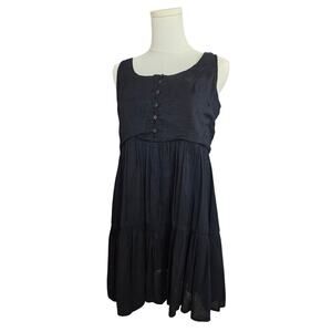 ICEBIRD Black Button Up Tier Dress